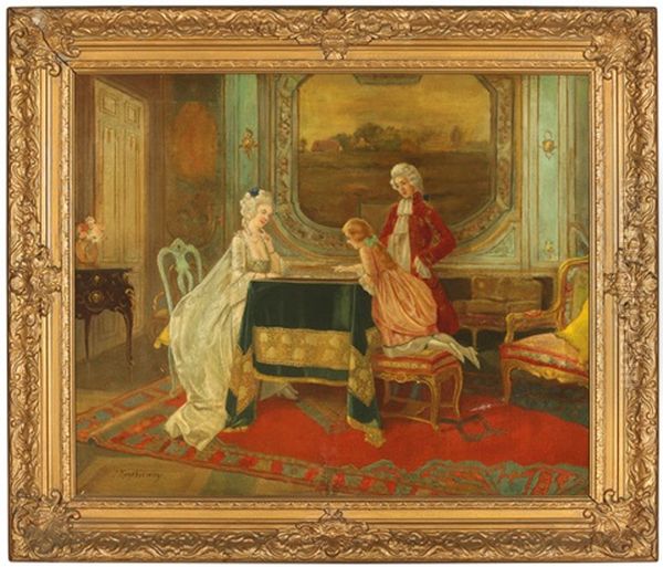 Rococo Interior With Figures - view 1