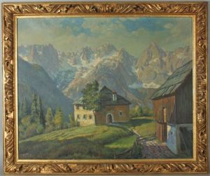 Bauernhof Im Hintergrund Die Julischen Alpen