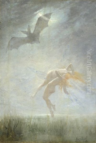 Psyche Mit Libellenflugeln Eine Frau Vor Der Finsternis Rettend - view 1