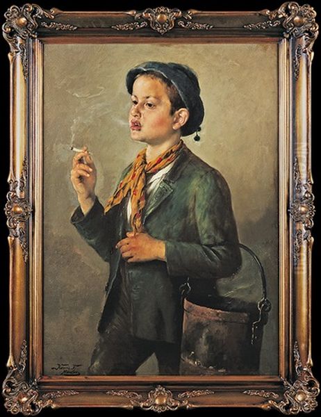 Smoking Boy - view 1