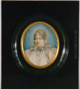 Bildnis Einer Dame Mit Ruschenkragenkleid Und Brosche by Ferenc (Franz) Kozics