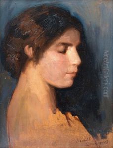 Girl With Dark Hair by Hendrik Maarten Krabbe
