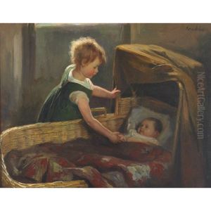 Aan De Wiegl (at The Cradle) by Hendrik Maarten Krabbe