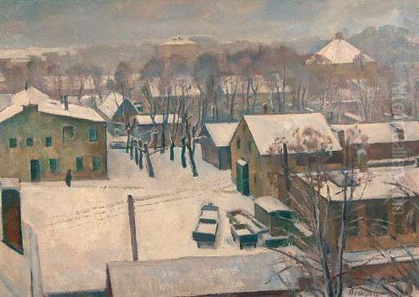A Village In Winter (recto); A Palm Tree Forest (verso) - view 1