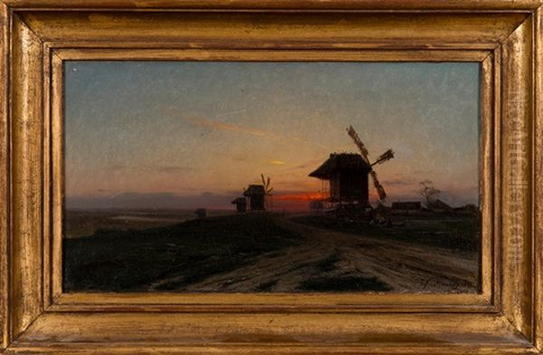 Sunset Over The Old Windmills - view 1