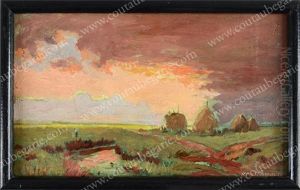 Coucher De Soleil Sur Les Champs by Iosif Evstafevich Krachkovsky