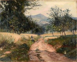 Couple Se Reposant Sur Le Bord D'un Chemin by Iosif Evstafevich Krachkovsky