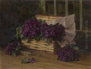 Still Life With Violets by Iosif Evstafevich Krachkovsky