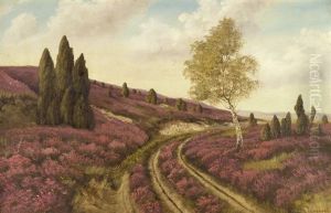 Lavendelblute In Weiter Landschaft by Iosif Evstafevich Krachkovsky