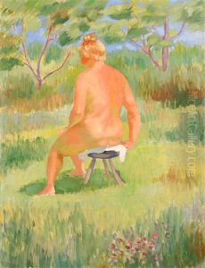 Nude En Plein Air by Iosif Evstafevich Krachkovsky