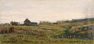 Summer Meadows By The Village