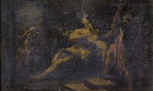Tobias And The Fish; Samson And Delilah; And Samson Smiting The Philistines With The Jawbone Of An Ass (3 Works) by Johann Lucas Kracker