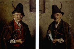 Tyrolean Musicians (pair) by Peter Kraemer the Elder