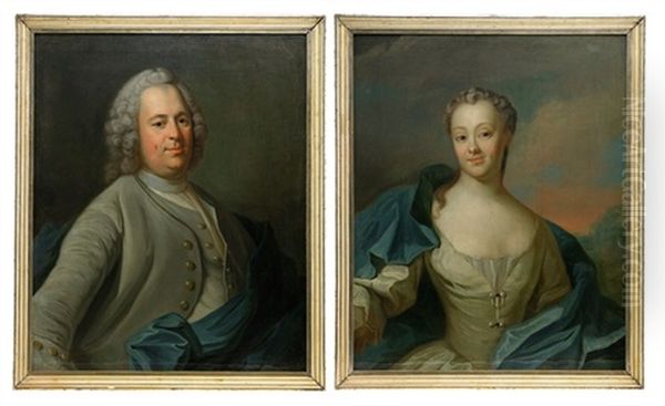 Portratt Av Kommersradet Paul Pihlgard Och Hans Maka Regina, Fodd Reimers (pair) - view 1