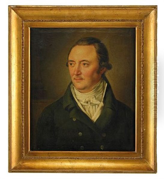 Portratt Av Grosshandlaren Heinrich Gottlieb Peters Kladd I Gron Rock Och Vit Vast, Brostbild - view 1