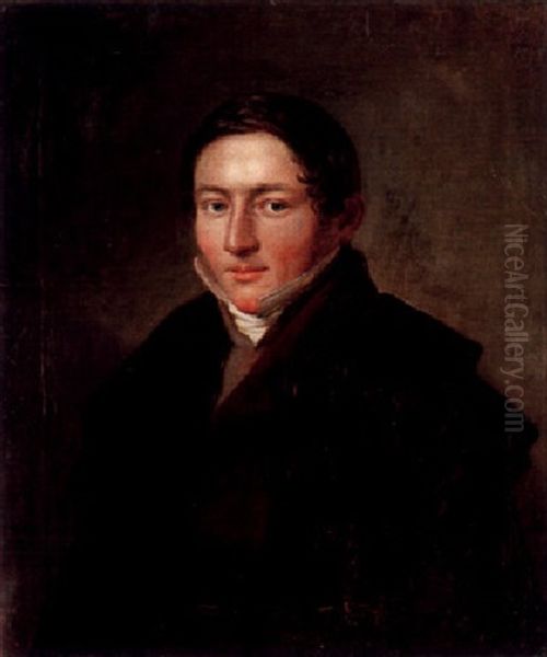 Portratt Av Fabrikor Wilhelm Leopold Garberg Kladd I Brun Rock Och Gron Slangkappa - view 1