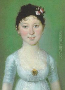 Bildnis Einer Jungen Dame Mit Einer Goldenen Brosche An Einer Perlenschnur by Barbara Steiner Krafft