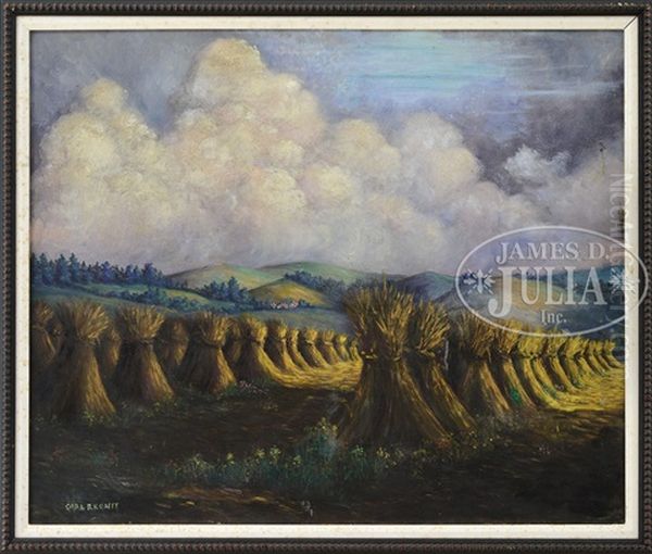 Haystacks On Village Lawn - view 1