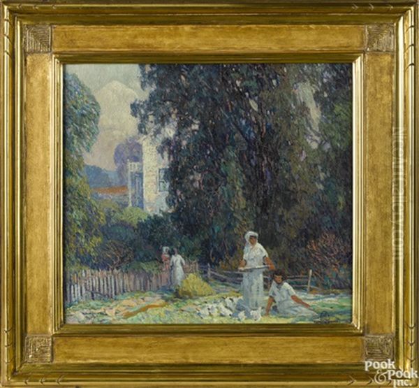 Lanscape With Figures In A Courtyard - view 1