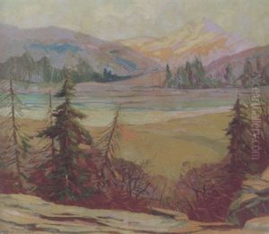 Mountain Landscape by Carl Rudolph Krafft