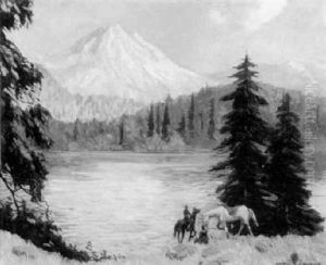 Riders In The Western Landscape by Carl Rudolph Krafft