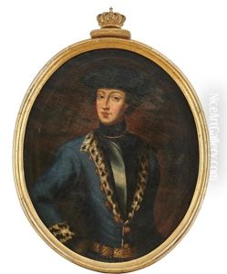 Portratt Av Kung Karl Xii Ikladd Brostharnesk Och Palsbramad Bla Rock Samt Hatt Portratt Av Kung Karl Xii Ikladd Brostharnesk Och Palsbramad Bla Rock Samt Hatt