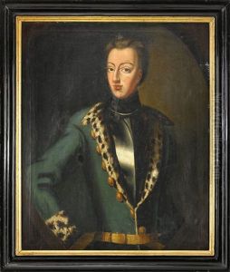 Portratt Av Kung Karl Xii (1682-1718) Ikladd Palsfodrad Uniform Och Harnesk - Midjestycke Portratt Av Kung Karl Xii (1682-1718) Ikladd Palsfodrad Uniform Och Harnesk - Midjestycke