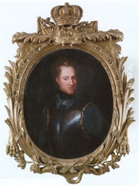 Karl Xii Kladd I Bla Rok Och Harnesk - view 1