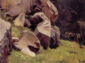 Vandringsmand Med Sit Aesel by Frederik-Carl-Julius Kraft