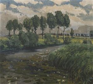 Landscape With A River by Josef Kral