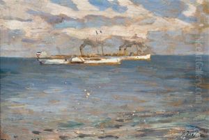 Steamboats At Helgoland