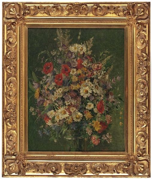 Blumenstillleben Mit Mohn Und Margariten In Vase - view 1