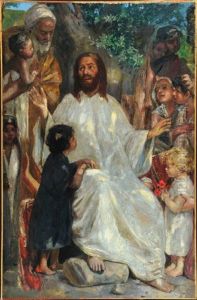 Jesus Inmitten Von Kindern Und Weiteren Personen by Johann Victor Kramer