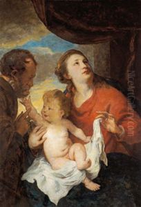 Die Heilige Familie (after Van Dyck) by Johann Victor Kramer