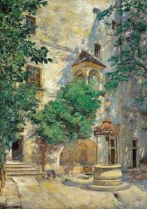 Der Brunnen Im Innenhof Von Schlos Seebenstein by Johann Victor Kramer