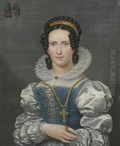 Bildnis Einer Jungen Dame Mit Saphirschmuck Und Goldenem Kreuz