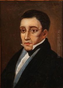 Portrait Of The Poet Aleksander Griboydov by Ivan Nikolaevich Kramskoy