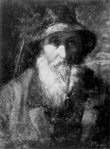 Bartiger Jager Mit Pfeife by Ivan Nikolaevich Kramskoy
