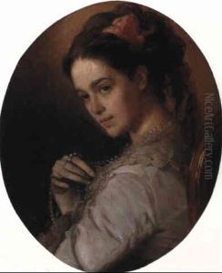 Portrait Of Madame A. Suvorina by Ivan Nikolaevich Kramskoy