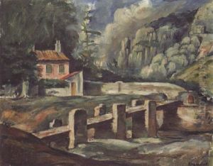 Passerelle Sur La Riviere by Romain Kramstyk