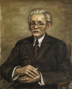 Portrait Of A Man With Cigarette by Roman Kramsztyk