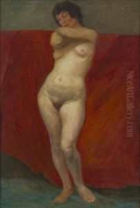 Nude On The Red Curtain Nude On The Red Curtain