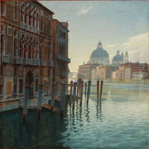 View From Rialto Bridge To Grand Canal And Santa Maria Della Salute In Venice by Christian Frederick Beck