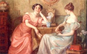Elegant Ladies In An Interior by Otolia Kraszewska