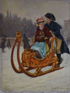 Promenade En Luge by Charles Louis Kratke