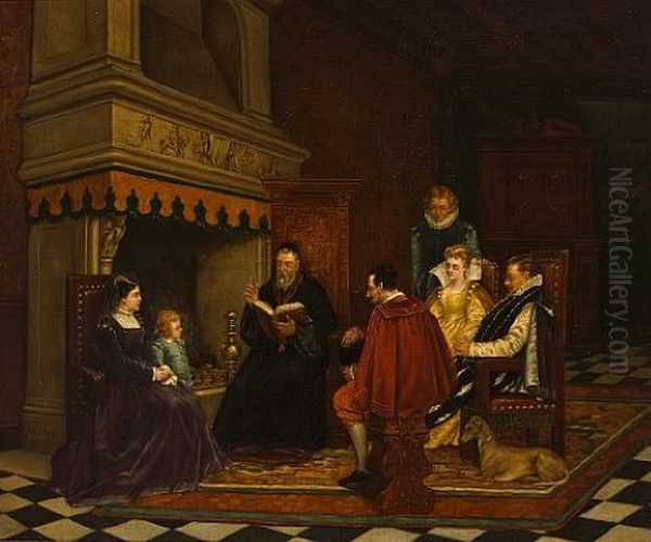 An Interior With Figures In The Time Of Catherine De Medici - view 1