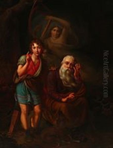 Ossian And Alpin's Son Hear The Spirit Of Malvina Grasping The Strings Of The Harp - view 1