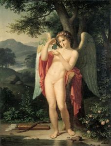 Cupid Holding A Butterfly by Christian Gottlieb Kratzenstein-Stub