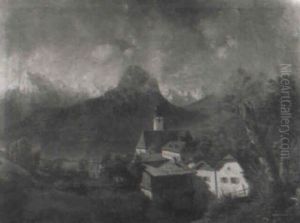 Blick Auf Hallstatt(?) by Carl Von Kratzer