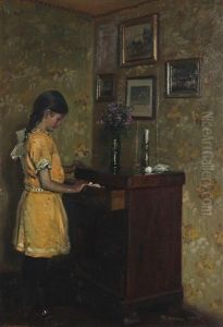 Interior With A Girl By A Dresser Interior With A Girl By A Dresser